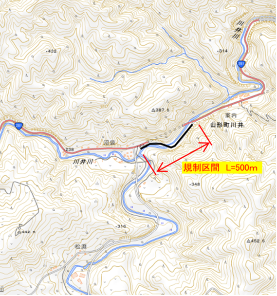 市道沼袋線交通規制位置図