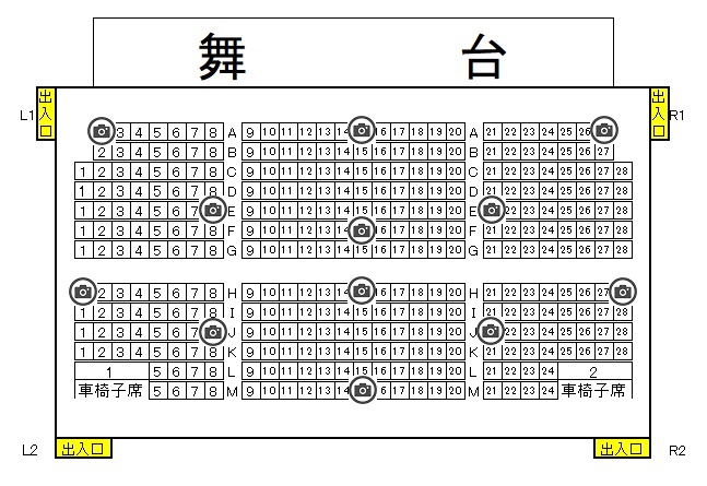 全座席位置を示した図