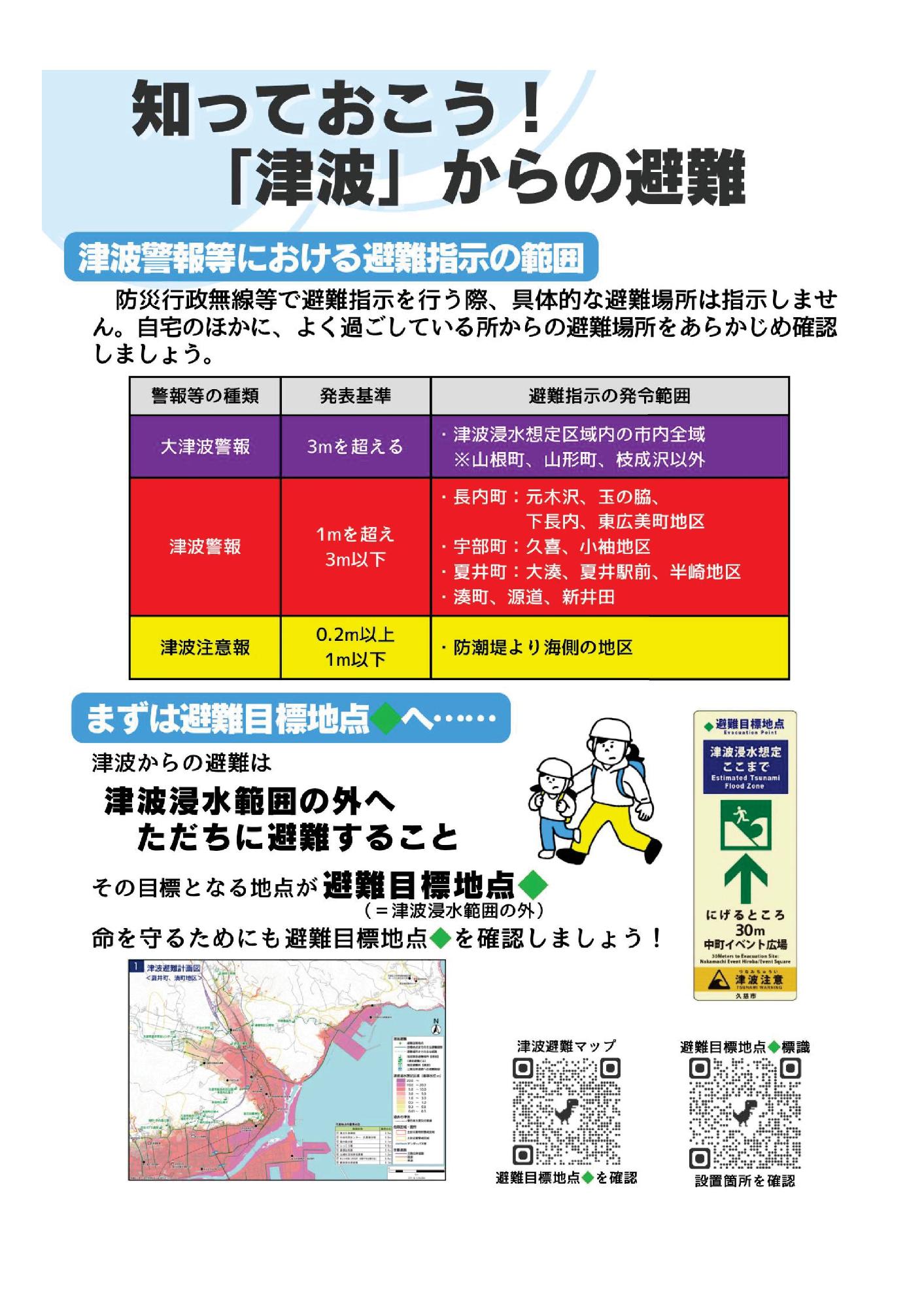 津波警報等における避難指示の範囲