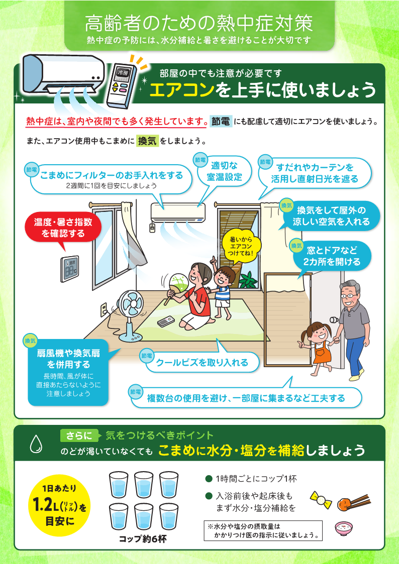 高齢者のための熱中症対策についてのチラシ
