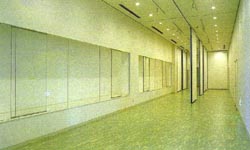 黄色味を帯びている空の展示室の写真