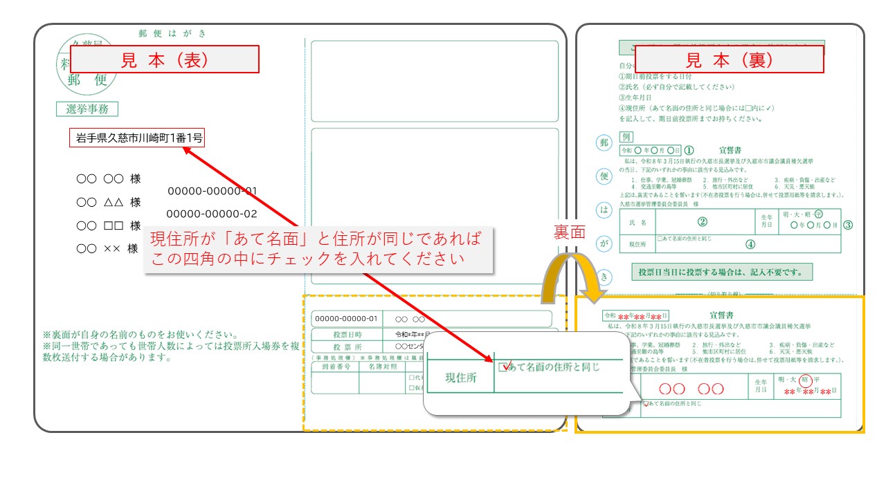 投票所入場券が新しくなりました／久慈市