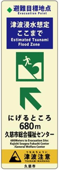 避難目標地点標識（浸水区域の外）
